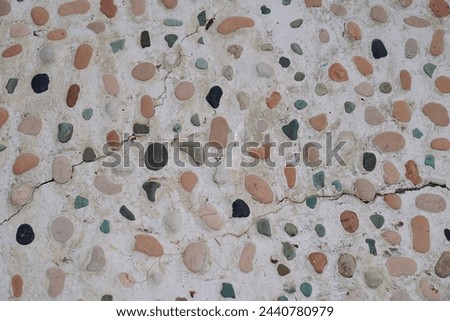 Abstract background or pattern on ceramic wall tiles. Floor tiles with beautiful bright geometric shapes and mosaics