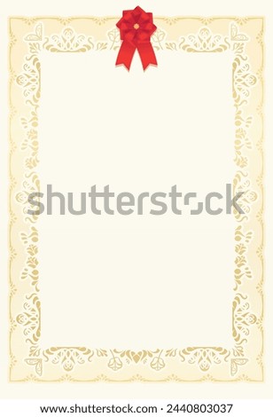 Clip art of award certificate with red ribbon