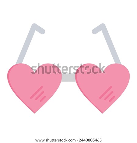 Pink heart glasses. Heart shaped glasses. Glasses heart shape sketch vector graphics color picture. Vector heart glasses isolated on white. vector illustration. 