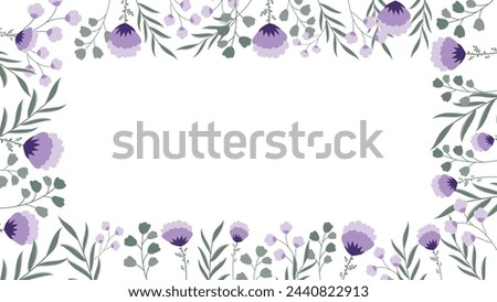 Abstract purple flower background Vector design floral frame