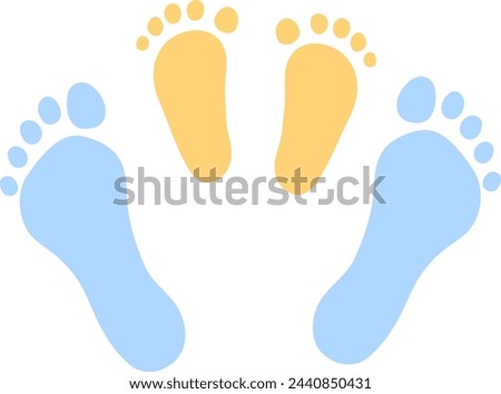 Clip art of footprints of parent and child