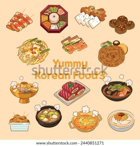 Yummy Korean Food illustration Vector File 3rd Royalty-Free Stock Photo #2440851271