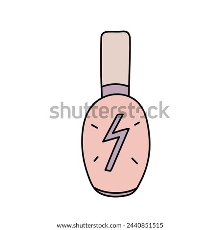 Nail polish. Vector illustration in doodle style. Isolated on white background.
