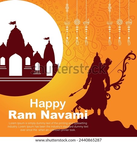 Happy Ram Navami cultural Banner Hindu festival vertical post wishes celebration card Ram Navami celebration background
