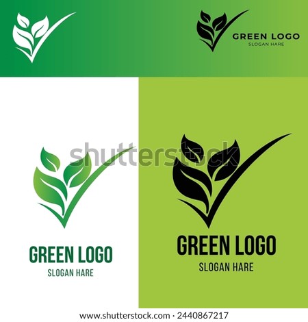 Green Leaf Icon logo Vector Illustrations with many variation.