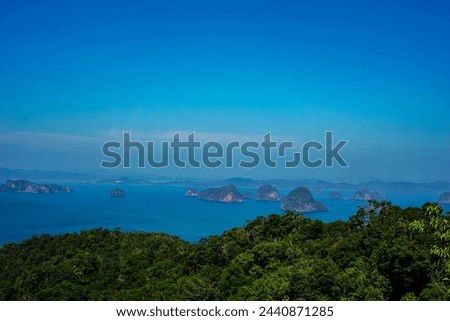 view point on the mountain. View from Tab Kak Hang Nak Nature Trail in Krabi, Thailand Royalty-Free Stock Photo #2440871285