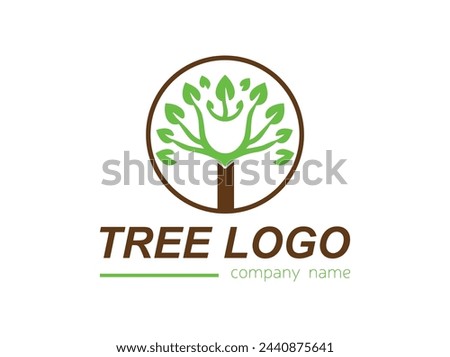 Tree collection in flat style,Logo template design,Tree logo collection style,Coloured logo template design,