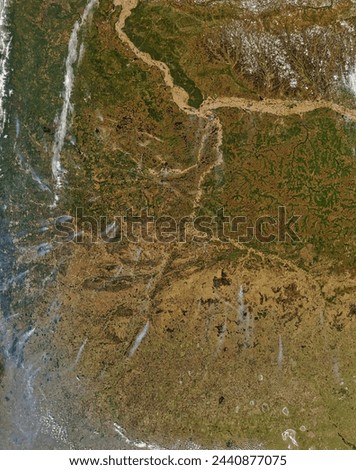 Fires in central Russia. Fires in central Russia. Elements of this image furnished by NASA. Royalty-Free Stock Photo #2440877075
