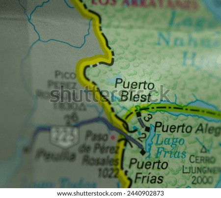 tourist map of Puerto Blest in Argentine Patagonia near Bariloche