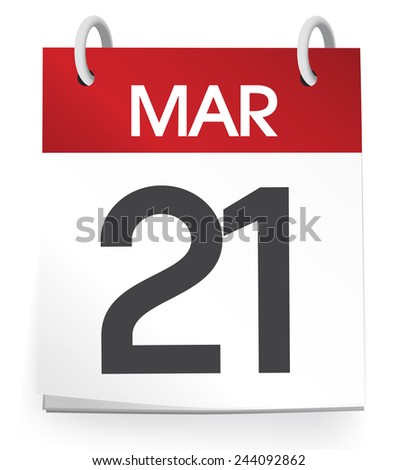 Vector of a calendar of the date March 21st