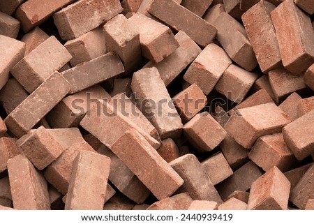 Close-up of a pile of bricks.