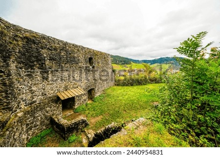 View of Husen Castle near Hausach. Old castle ruins in the Black Forest in the Kinzig valley.	 Royalty-Free Stock Photo #2440954831