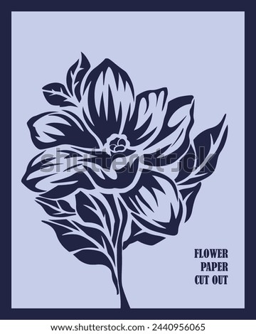 silhouette flower stamp cut out illustration vector vintage clip art element sticker print art editable