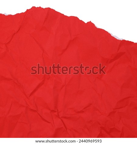 Red ripped paper torn edges strips isolated on white background
