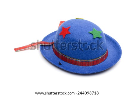 blue hat on the white background