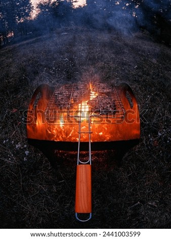 Boiler with firewood and sparks...