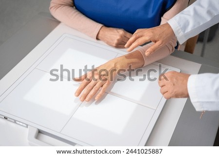 Patient Undergoing Diagnostic Examination in Clinic. High quality photo