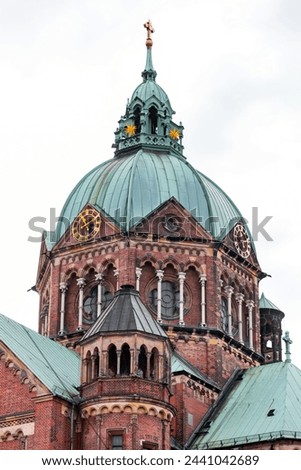 St. Luke's Church, Lukaskirche is the largest Protestant church in Munich, southern Germany, built between 1893 and 1896. Royalty-Free Stock Photo #2441042689