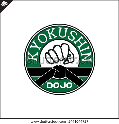 Martial arts, Kyokushinkai karate colored symbol, logo creative design emblem.