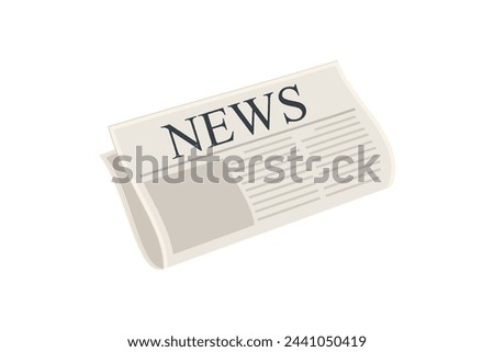 Newspaper illustration isolated on white. News symbol, logo illustration