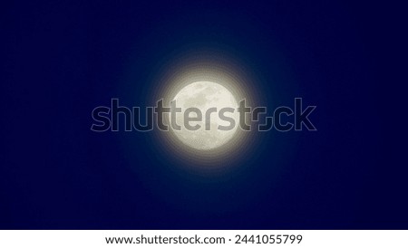 The moon with blue evening sky