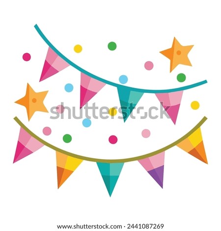 Celebration Garland vector Illustration on White Background