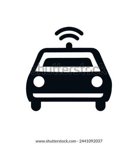 Driverless car and vehicle icons of self driving automobile