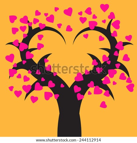 valentine tree - vector illustration