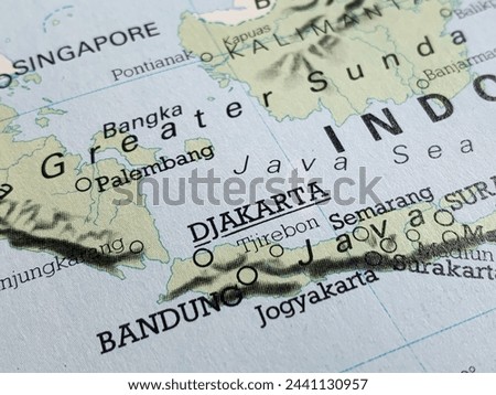 Map of Jakarta, Indonesia, world tourism, travel destination, world politics, trade and economy