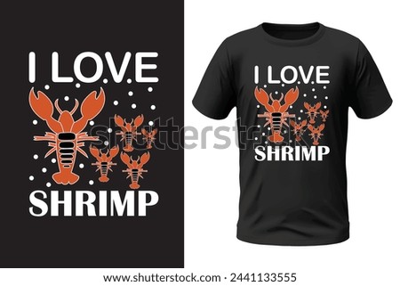 Shrimp T-shirt design and vector file