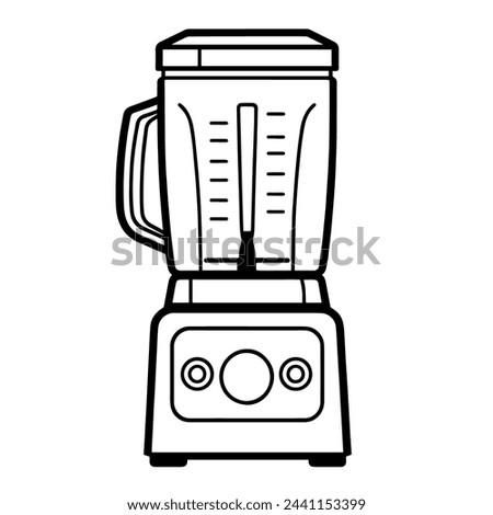 Vector illustration of a blender outline icon, ideal for cooking projects. Royalty-Free Stock Photo #2441153399
