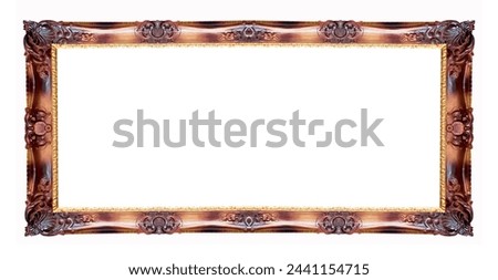 Gold  picture frame isolated on white background