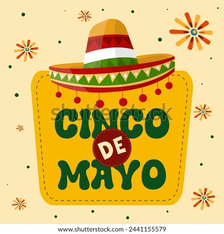 Cinco de mayo with lettering. May 5, federal holiday in Mexico. Cinco de mayo vector.