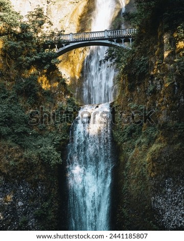 A bridge Over A Waterfall In Multnomah Falls Columbia 