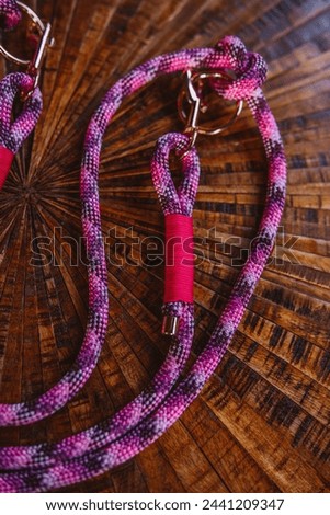 Dog leash for dog owners or dog shops, different handmade leashes for walking with a dog