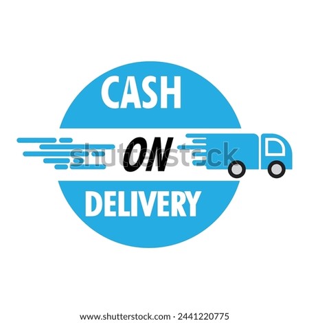 Cash On Delivery blue color simple icon.