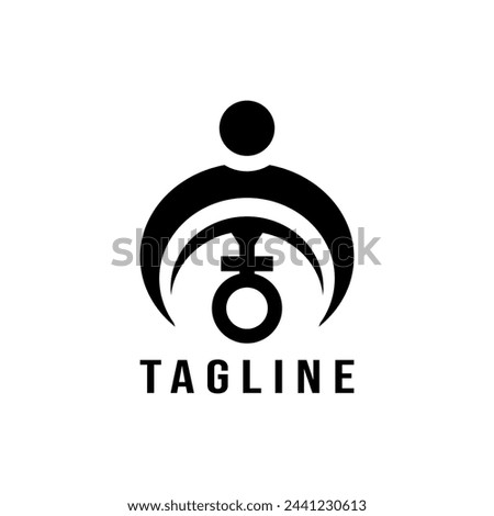  people marine with anchor black and white logo design