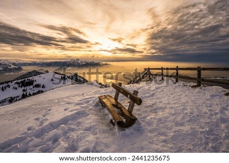 Sunset in Winter at Rigi Kulm