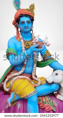 Photo of Lord Krishna, the supreme Lord of Sanatan dharma. Royalty-Free Stock Photo #2441252977