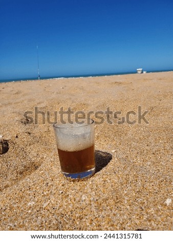 Desert cup of tea with the banks of the Atlantic Ocean in southern Morocco while fishing in Kasba Royalty-Free Stock Photo #2441315781