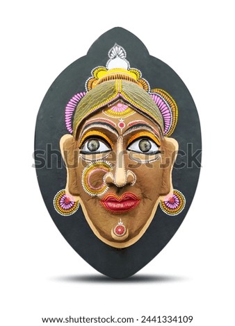 Bangladeshi traditional Paper mask for sell ahead of Bengali New Year Celebration in Bangladesh. Masks made by students of Fine Arts Faculty Dhaka University as part of Pohela Boishakh preparations. Royalty-Free Stock Photo #2441334109