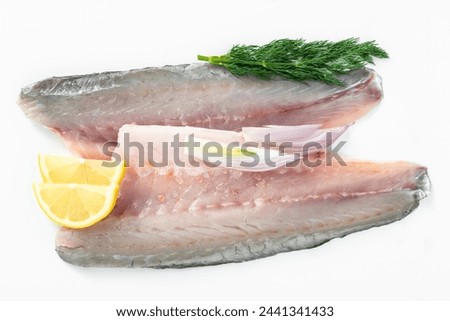 European perch fillet with lemon and dill Royalty-Free Stock Photo #2441341433