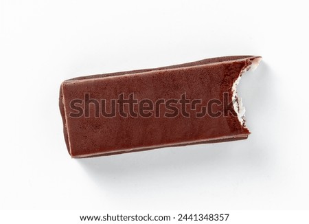 chocolate milk bite-sized bar on white Royalty-Free Stock Photo #2441348357