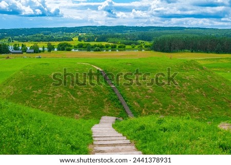 The Hillforts of Kernave, ancient capital of Grand Duchy of Lithuania. Royalty-Free Stock Photo #2441378931