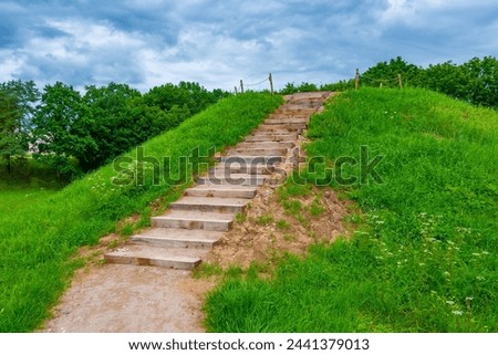 The Hillforts of Kernave, ancient capital of Grand Duchy of Lithuania. Royalty-Free Stock Photo #2441379013