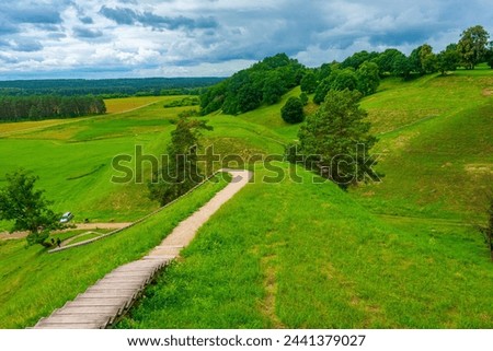The Hillforts of Kernave, ancient capital of Grand Duchy of Lithuania. Royalty-Free Stock Photo #2441379027