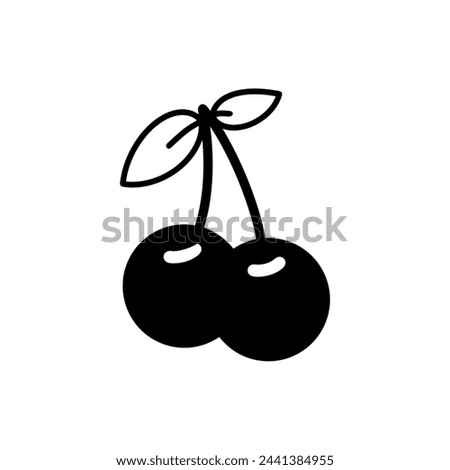 Cherry line icon, outline vector sign, linear pictogram isolated on white. logo illustration