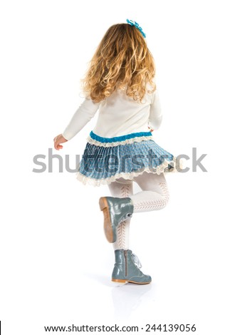 Little blonde girl dancing