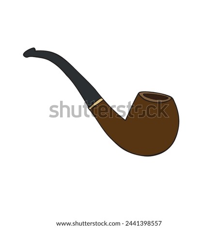 Vector hand drawn doodle sketch colored smoking pipe isolated on white background