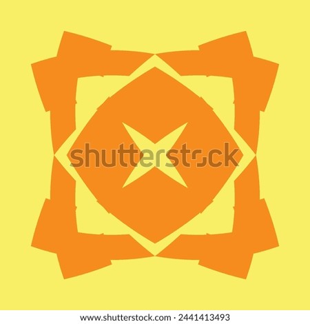 vector design for ceramic or tile design. dark yellow on a light yellow background.